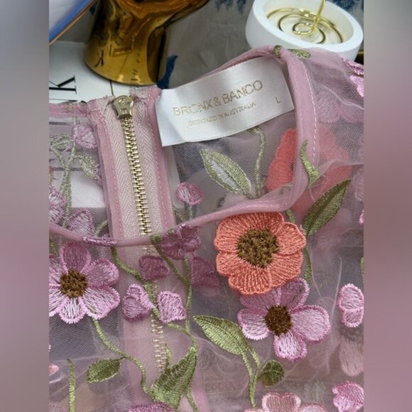 🆕 BRONX & BANCO 🧿 NWOT Jasmine Pastel Pink Multi Two Piece Set, Sz L / US 8 - Picture 14 of 16